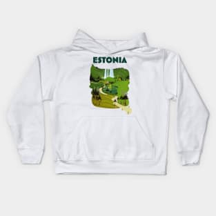 Estonia travel poster Kids Hoodie